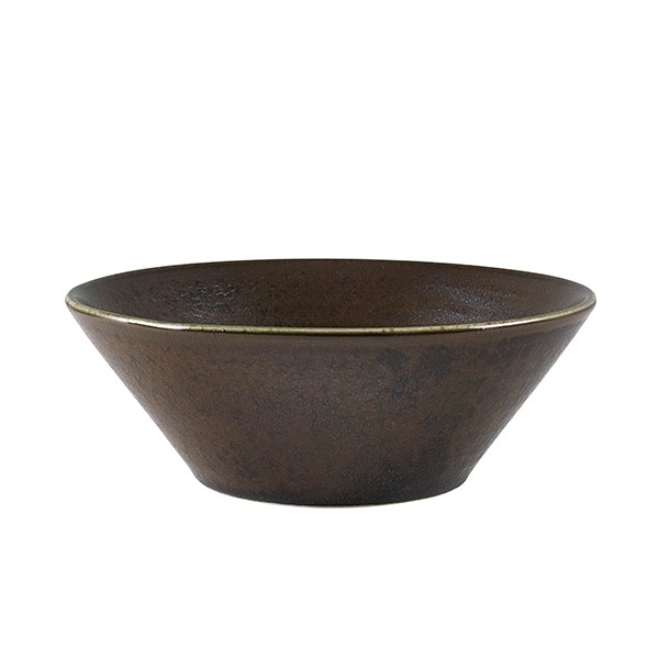 Terra Porcelain Cinder Black Conical Bowl 16cm
