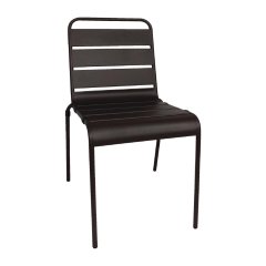 Bolero Black Slatted Steel Side Chair (Pack of 4)