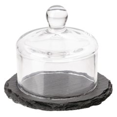 APS Slate Tray with Glass Cloche