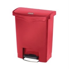 Rubbermaid Slim Step on Front Pedal Red 30Ltr