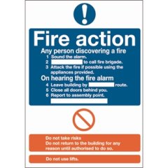 Fire Action Sign