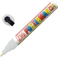 White Zig Posterman All Weather Narrow Chisel Point Marker White - 2x6mm