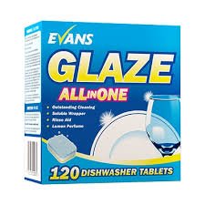 Evans Glaze All In One Dish & Glasswash Tablets. 120 per case