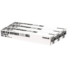Vogue Cling Film 300m fits Wrap450 Dispenser (Pack of 3)