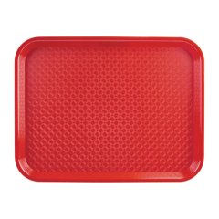 Olympia Kristallon Polypropylene Fast Food Tray Red Small 345mm