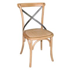 Wooden Dining Chairs with Backrest Natural Finish (Pack of 2)