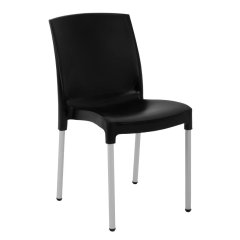 Bolero Stacking Bistro Side Chairs Black (4 Per Pack)