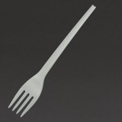 Lightweight Compostable CPLA Forks White (Pack of 50)