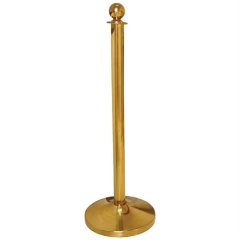 Bolero Stainless Steel Brass Plated Ball Top Barrier Post