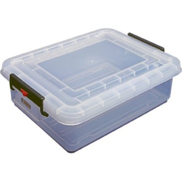 Araven Food Storage Box & Lid with Colour Clips - 31Ltr 530x396x226mm