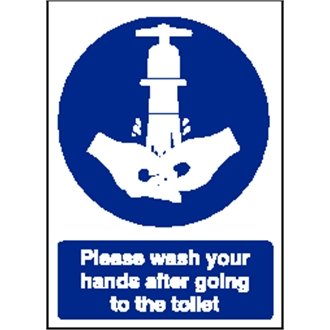 Toilet Wash Hands Sign
