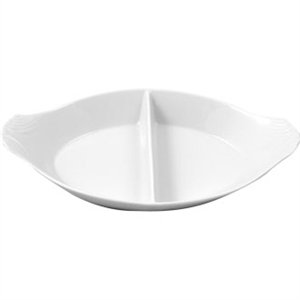 Olympia Divided Oval Eared Dish White 290Wx160mmD 11 1/2x6 1/4 (Box 6)