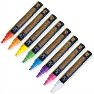 Securit Chalkmaster 6mm Liquid Chalk Pens Assorted Colours (Pack of 8)