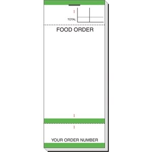 Bar Food Pad With Order Tickets Single Leaf (Pack of 50)
