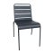 Bolero Grey Slatted Steel Side Chair (Pack of 4)