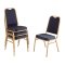 Bolero Banqueting Chair Squared Back Gold Frame Blue Plain Cloth (Pack 4)